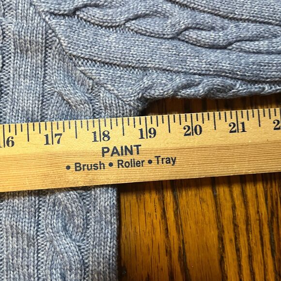 St. John's Bay Women's M Blue Cable Knit Collared V-Neck Pullover Sweater - Picture 4 of 6